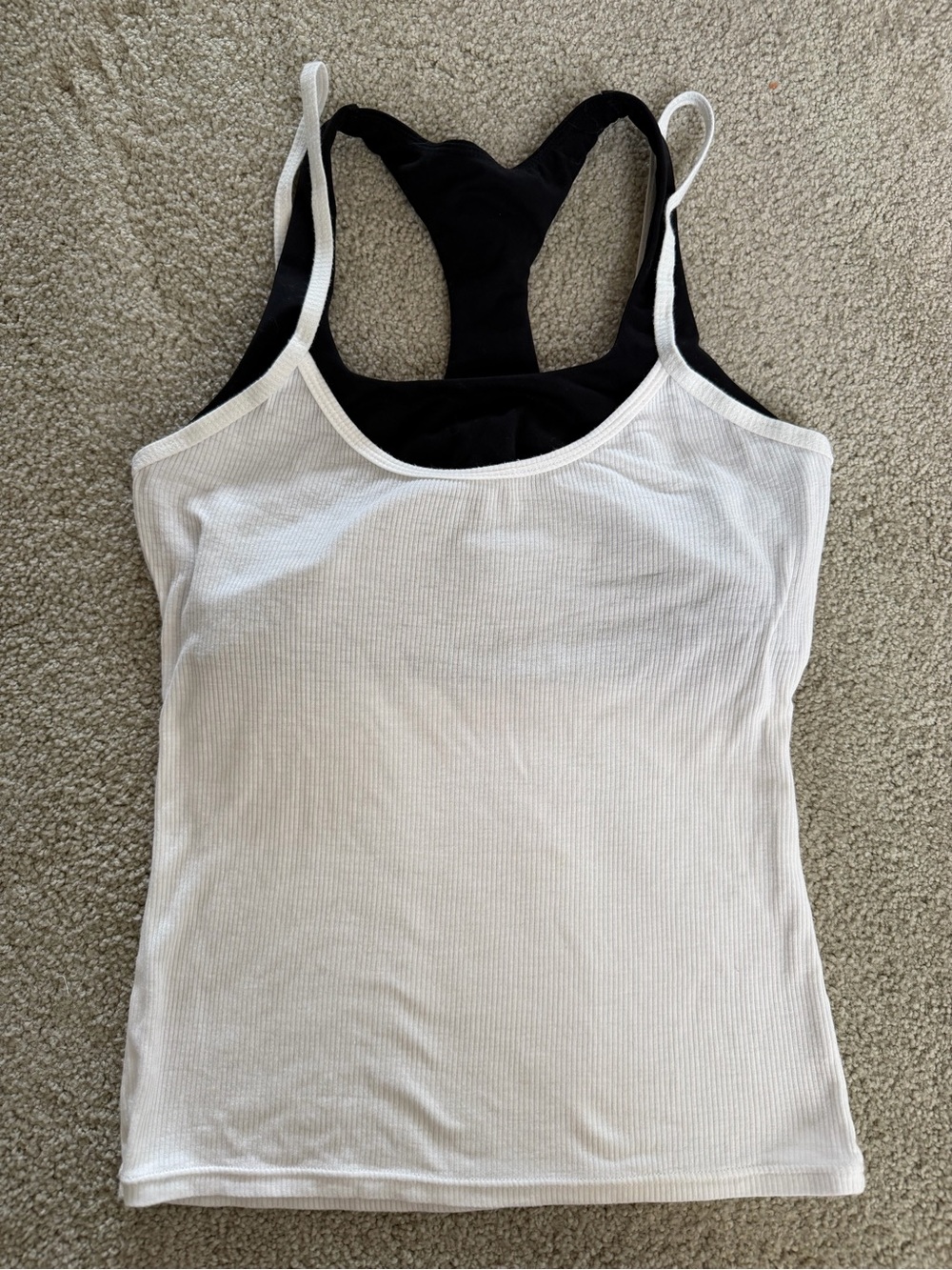 SET Active White Ribbed Tank Top - Picture 2 of 10